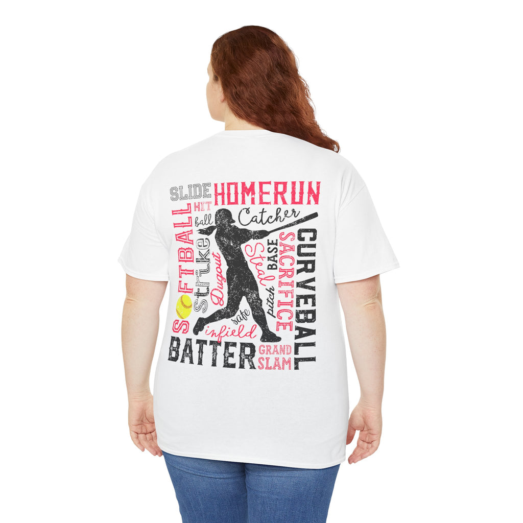 Softball Typography Tee - Word Collage Design | Softball Player Shirt