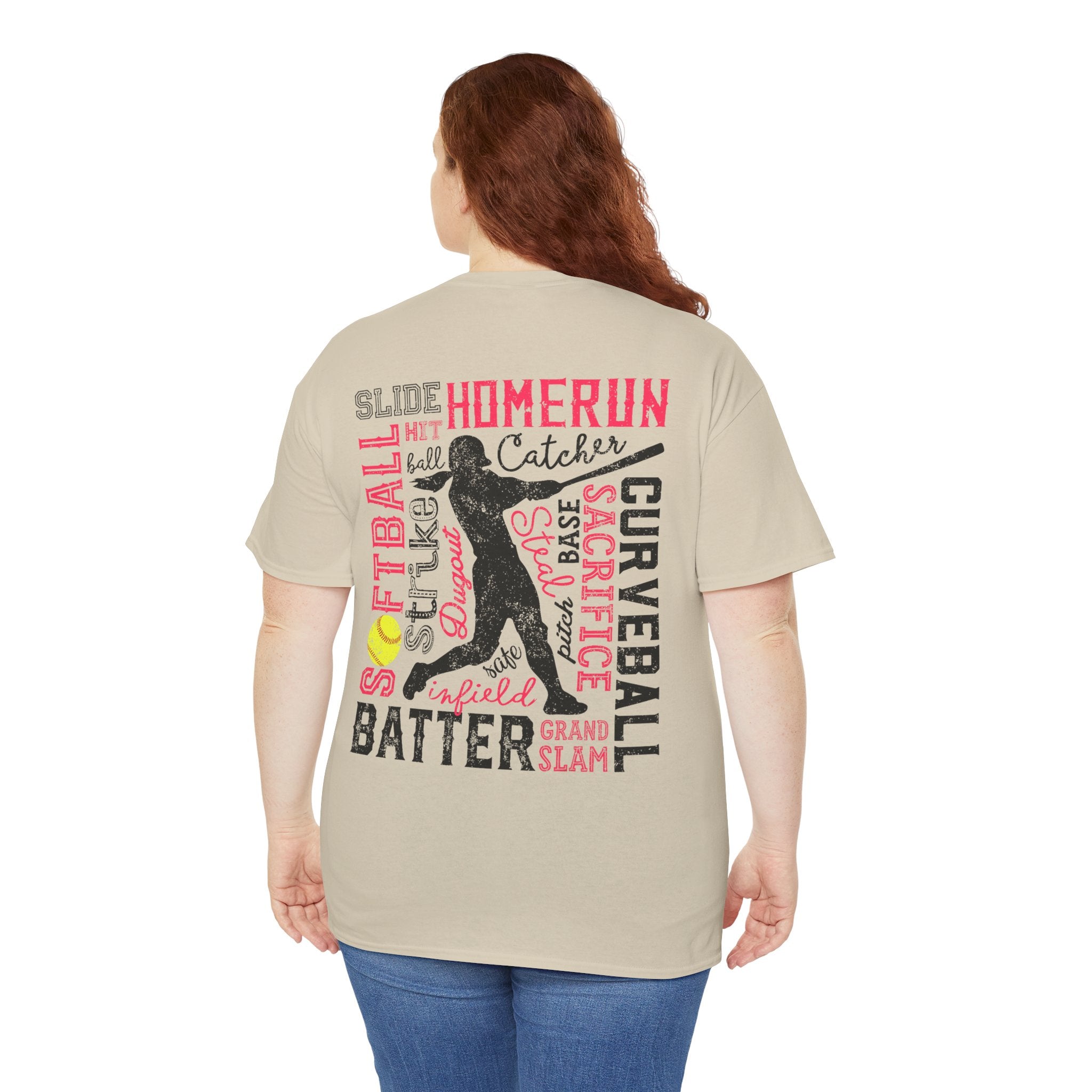 Softball Typography Tee - Word Collage Design | Softball Player Shirt
