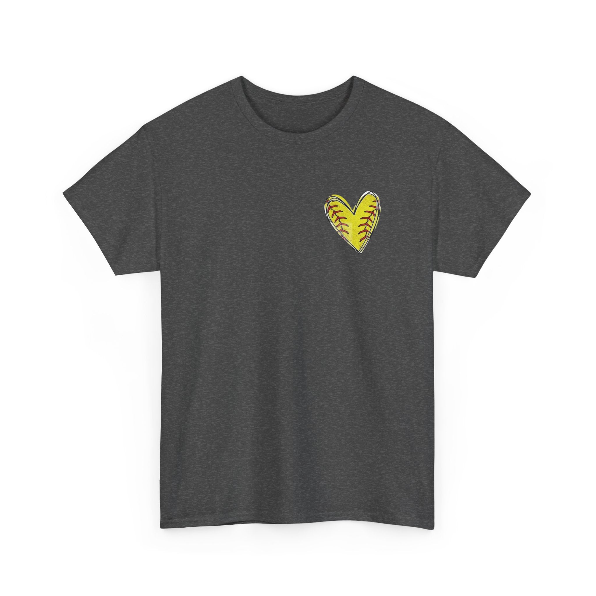 Softball Mom Shirt - Yellow Heart Bandana Graphic Tee | Game Day Mom Gift
