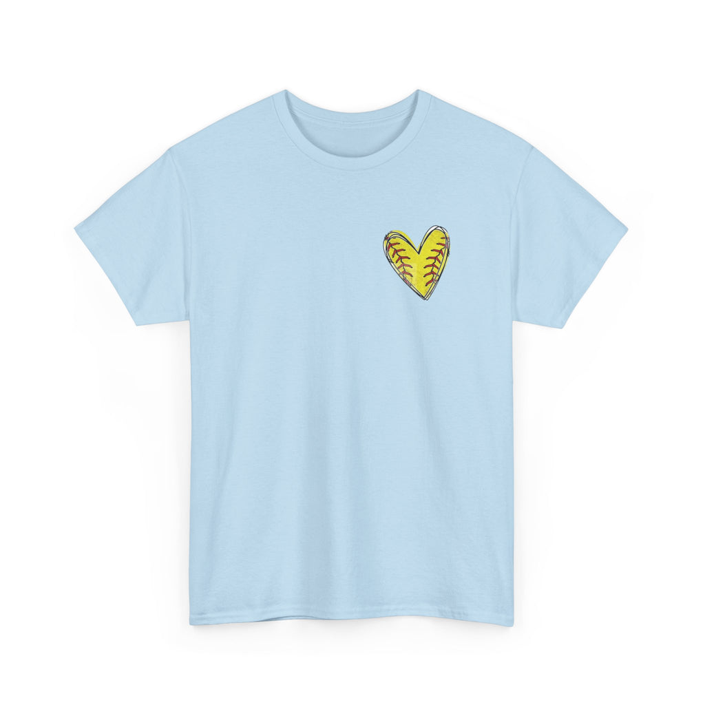 Softball Mom Shirt - Yellow Heart Bandana Graphic Tee | Game Day Mom Gift