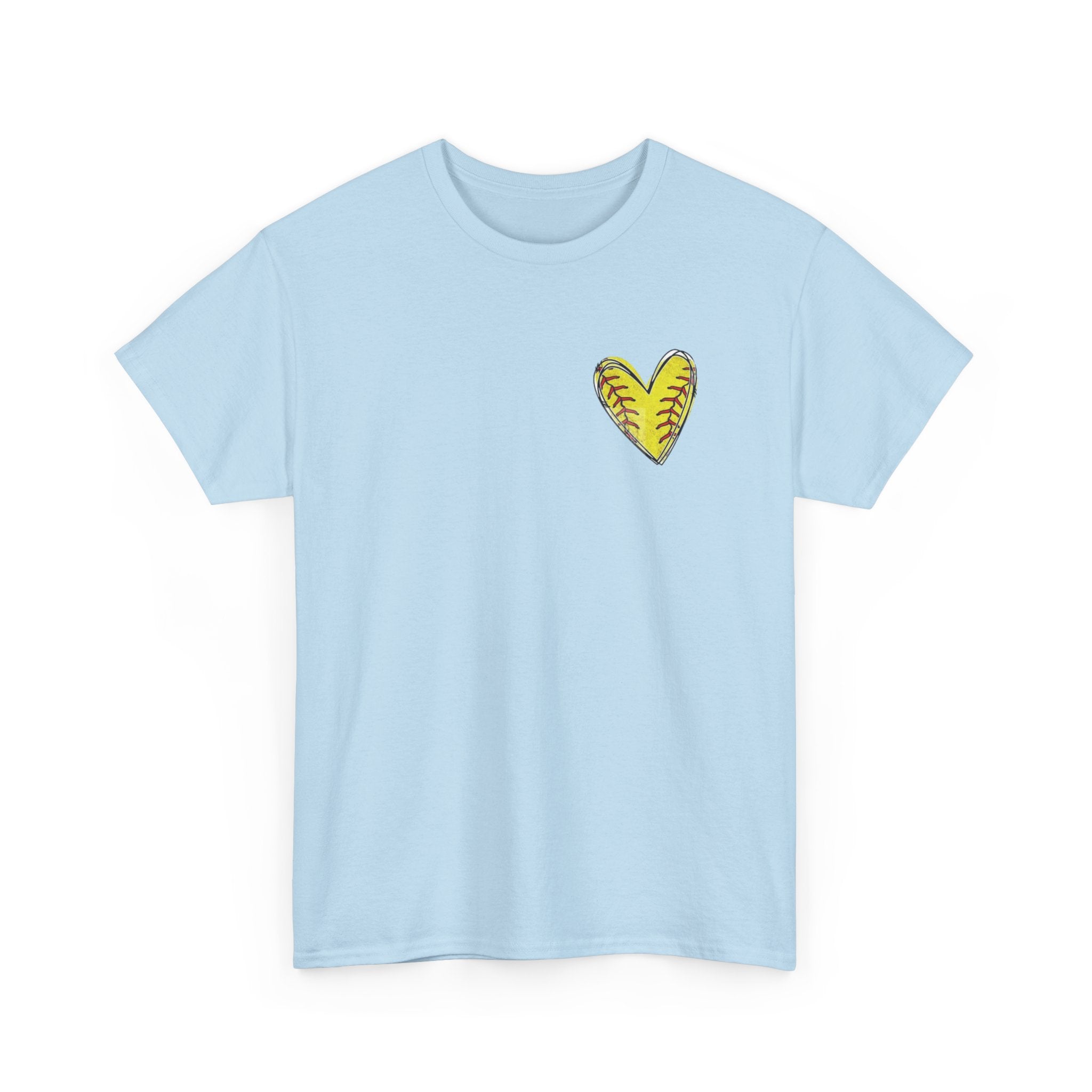 Softball Mom Shirt - Yellow Heart Bandana Graphic Tee | Game Day Mom Gift