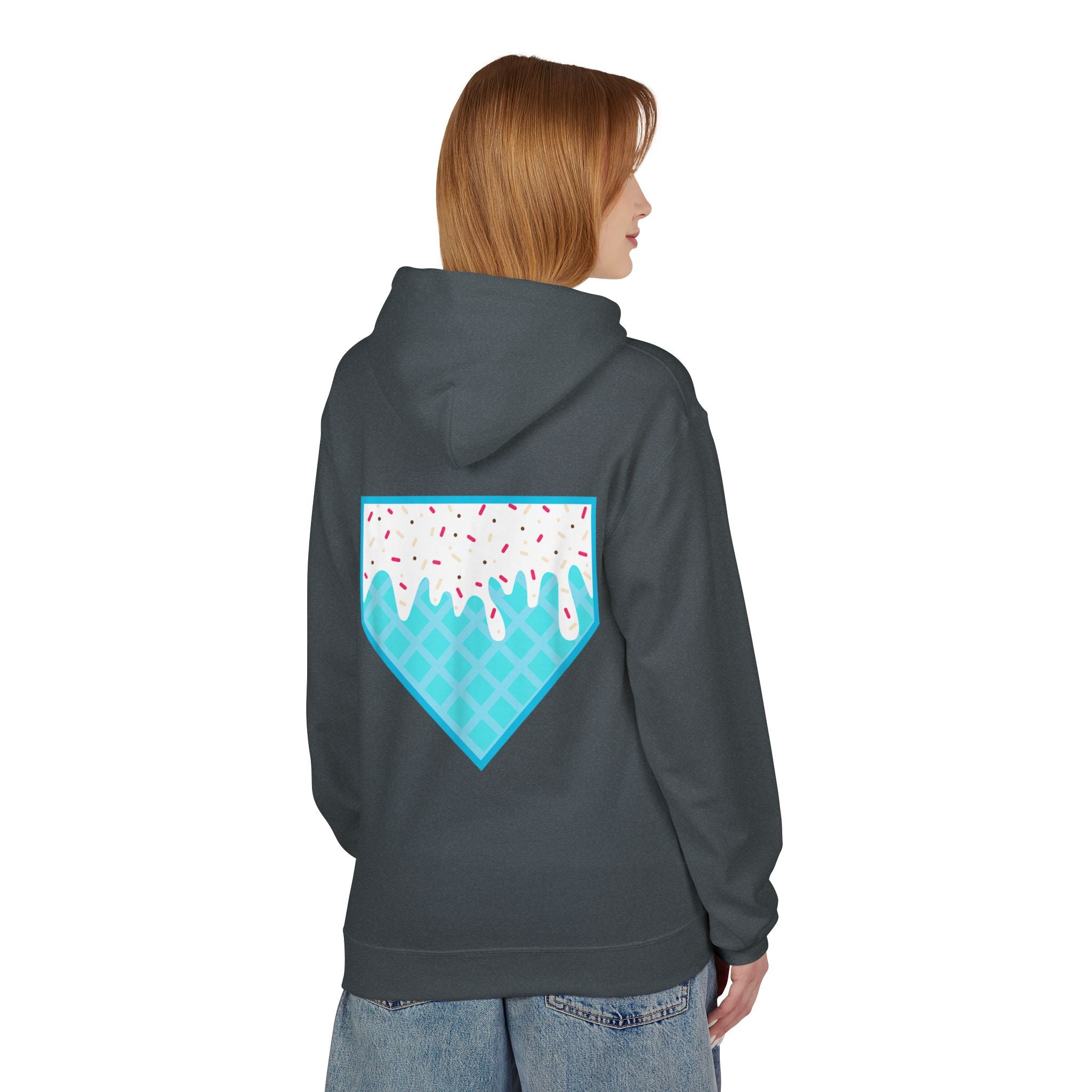 Custom Name & Number Baseball/Softball Hoodie - Ice Cream Drip Design | Personalized Sports Apparel