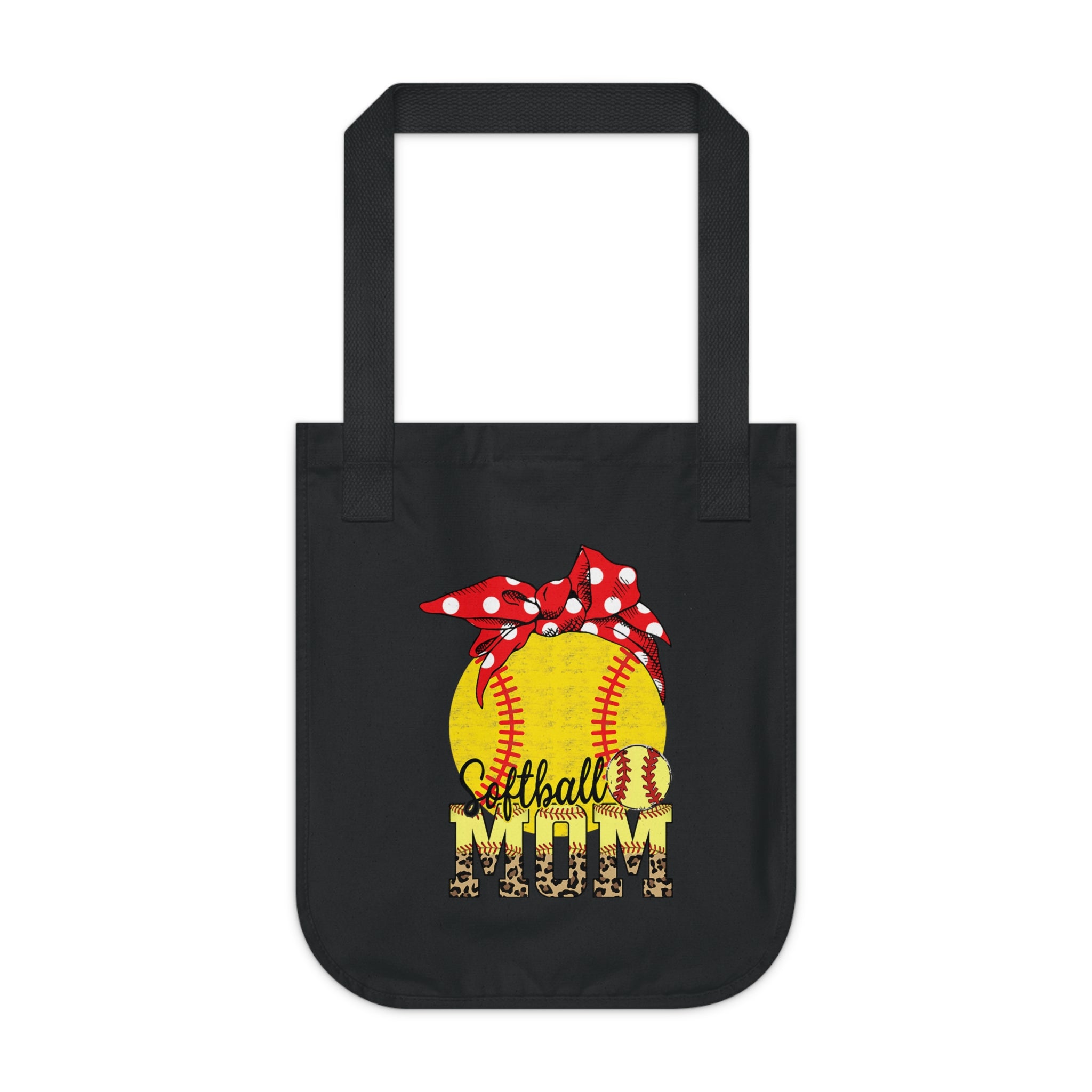 Softball Mom Tote Bag - Bandana Polka Dot Design | Organic Cotton Softball Bag