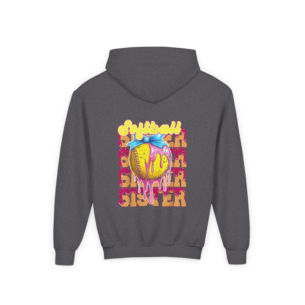 Fun Youth Hoodie for Sisters, Sibling Gift, Cute Hooded Sweatshirt
