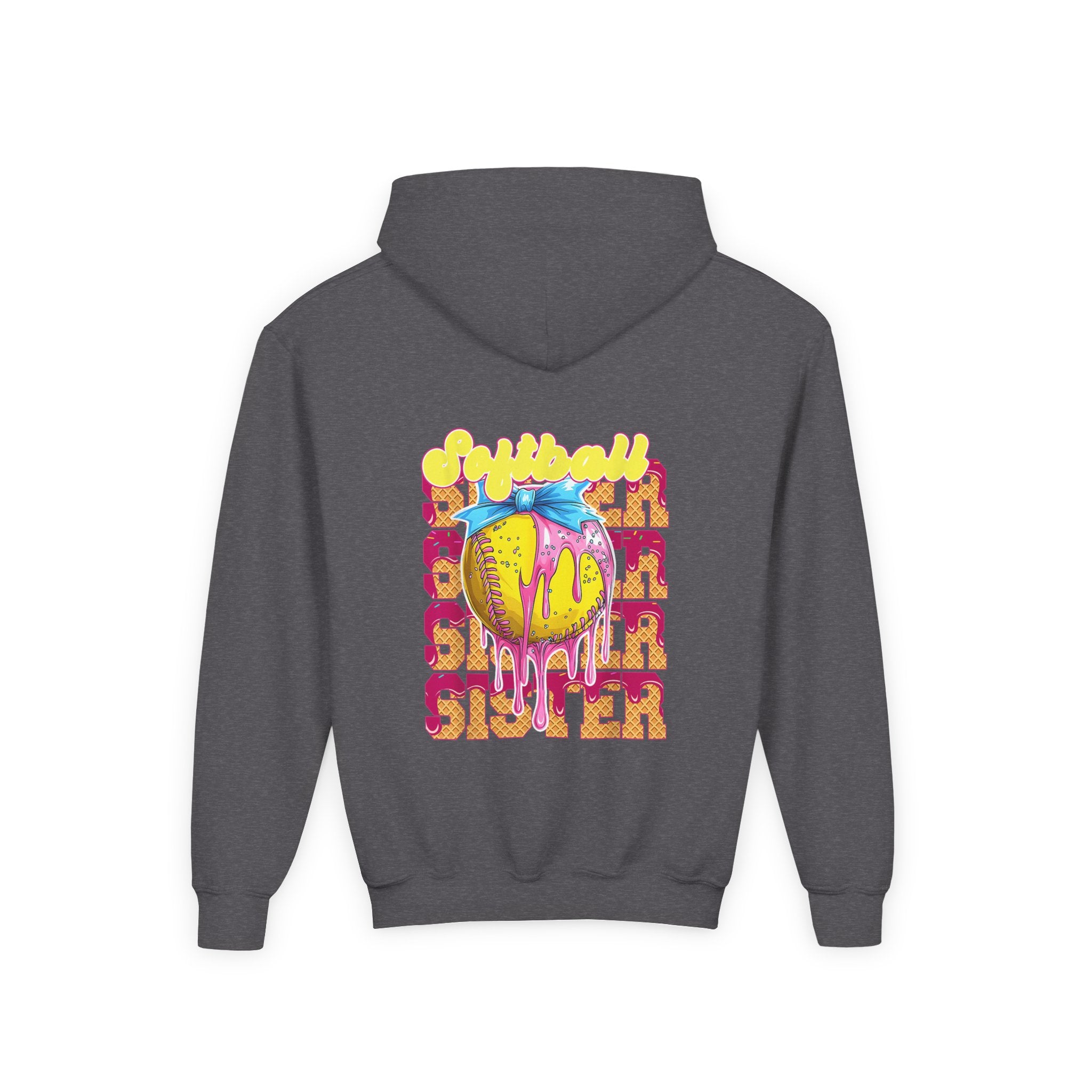 Fun Youth Hoodie for Sisters, Sibling Gift, Cute Hooded Sweatshirt