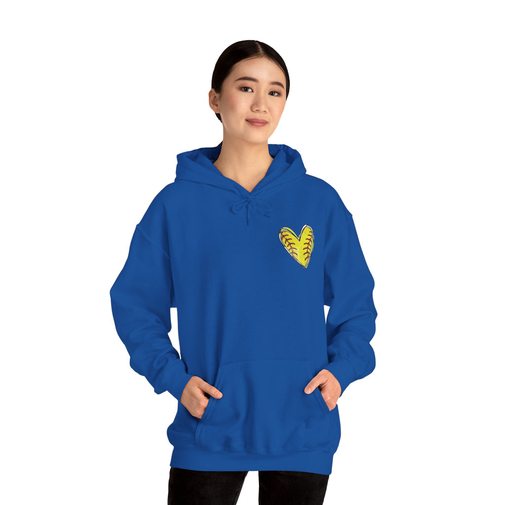 Softball Mom Hoodie - Bandana Heart Design | Rosy Pink Softball Sweatshirt
