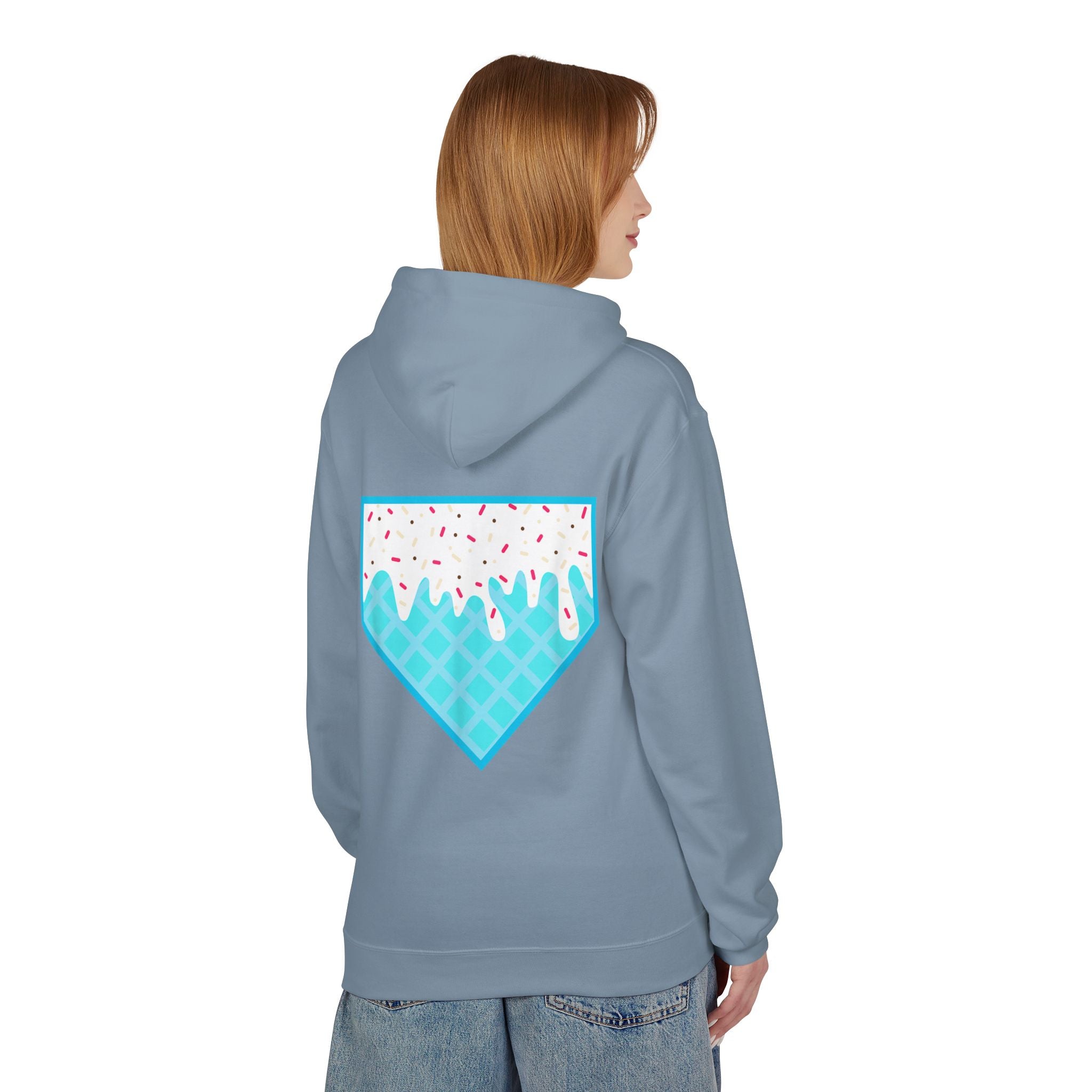 Custom Name & Number Baseball/Softball Hoodie - Ice Cream Drip Design | Personalized Sports Apparel