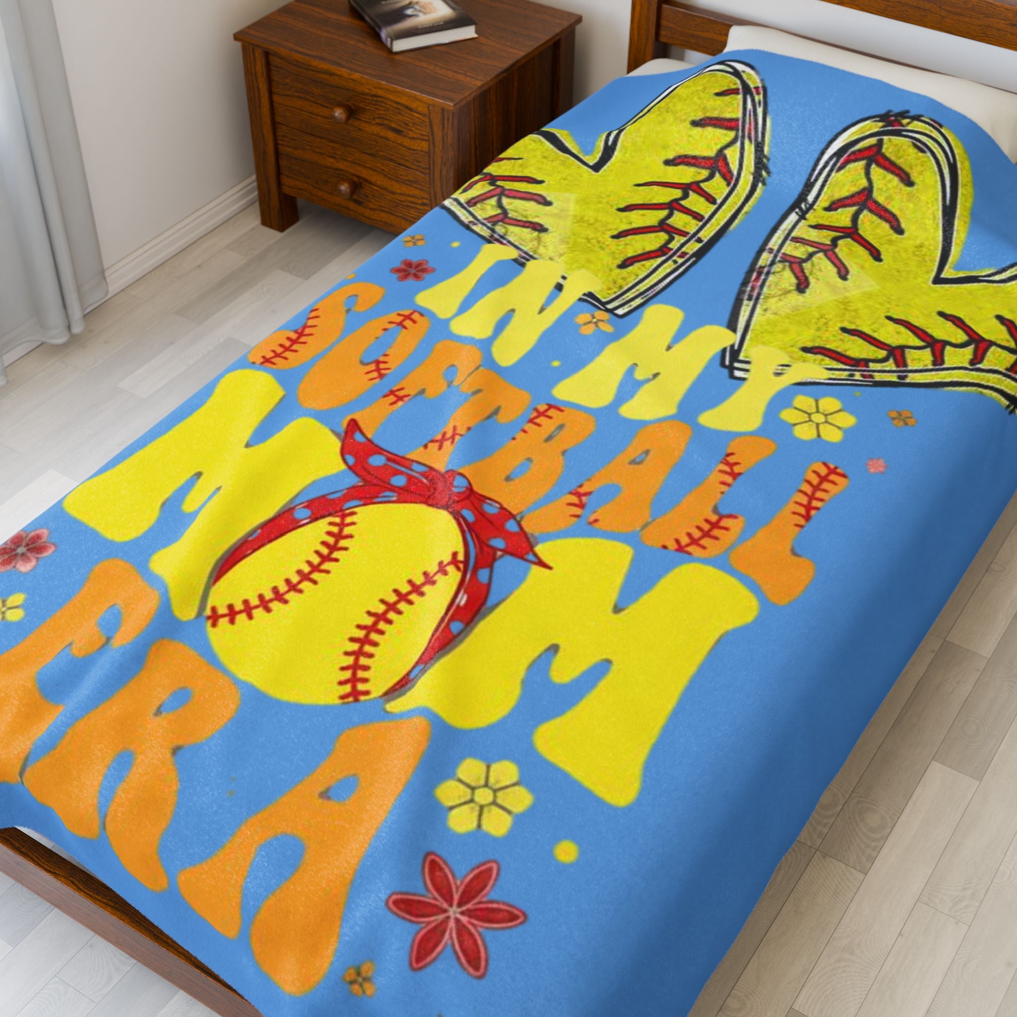In My Softball Mom Era Blanket - Velveteen Plush Throw | Softball Mom Gift