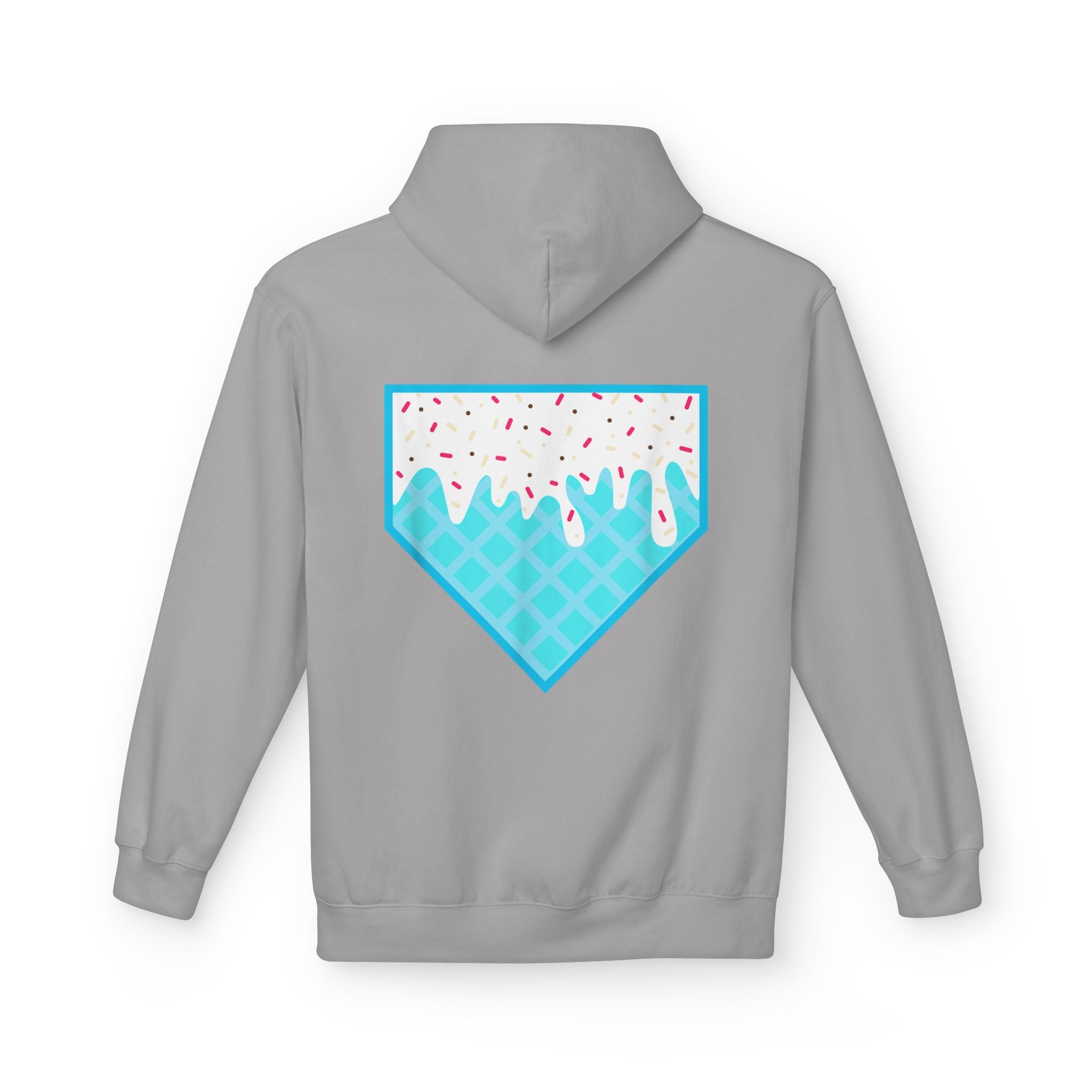 Custom Name & Number Baseball/Softball Hoodie - Ice Cream Drip Design | Personalized Sports Apparel