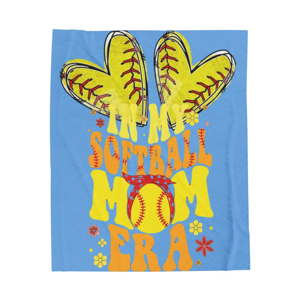 In My Softball Mom Era Blanket - Velveteen Plush Throw | Softball Mom Gift
