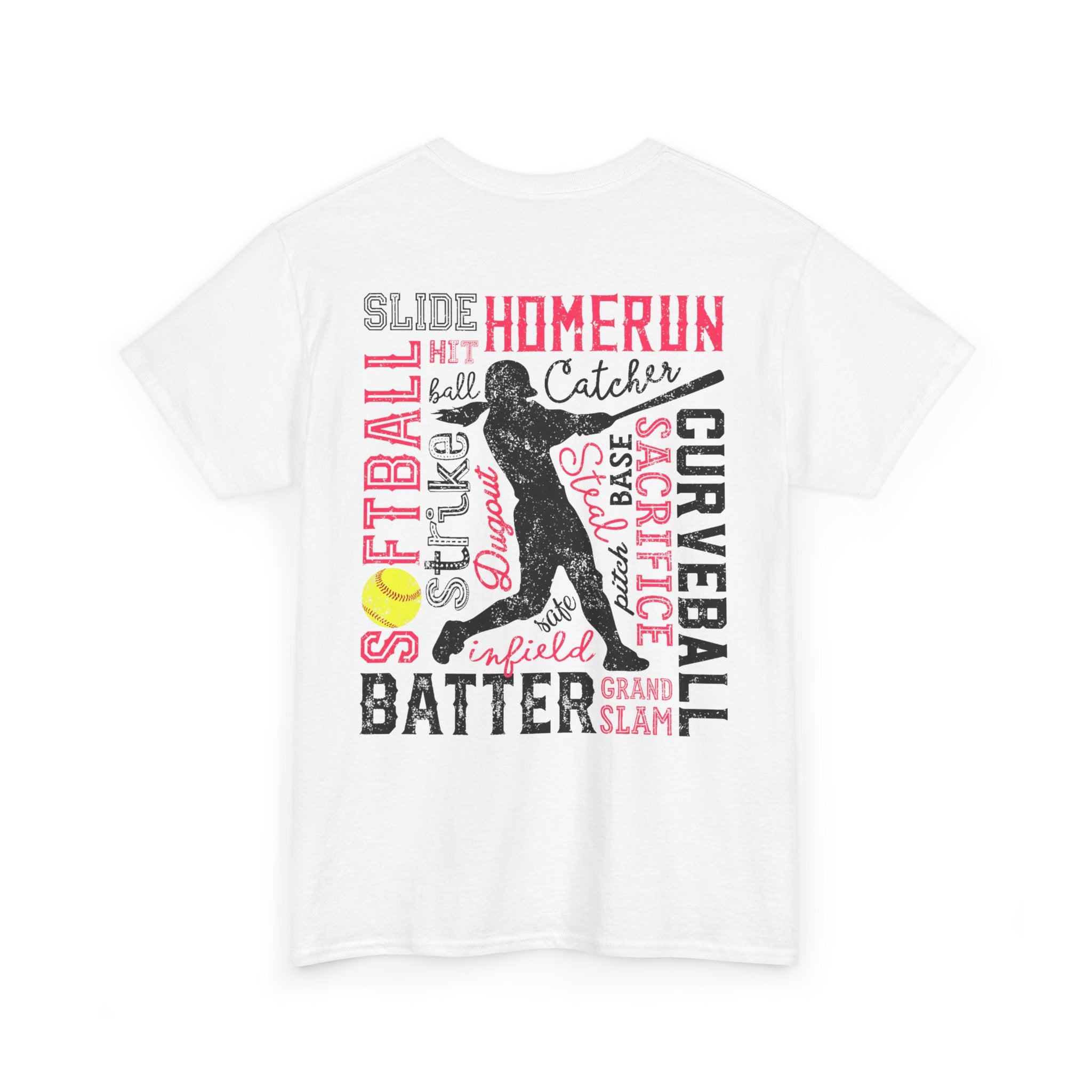 Softball Typography Tee - Word Collage Design | Softball Player Shirt