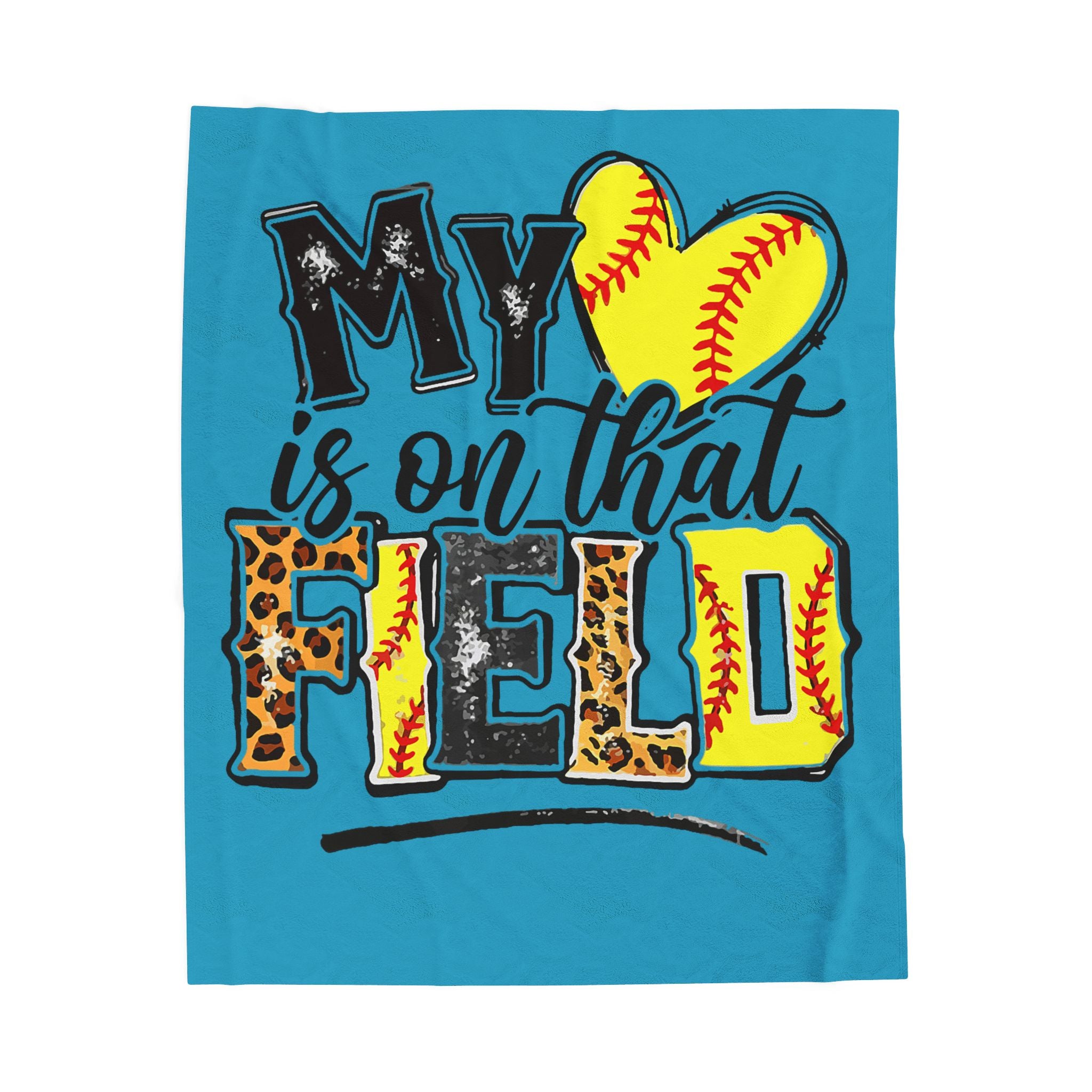 My Heart is on That Field Baseball Blanket - Plush Throw for Baseball/Softball Moms