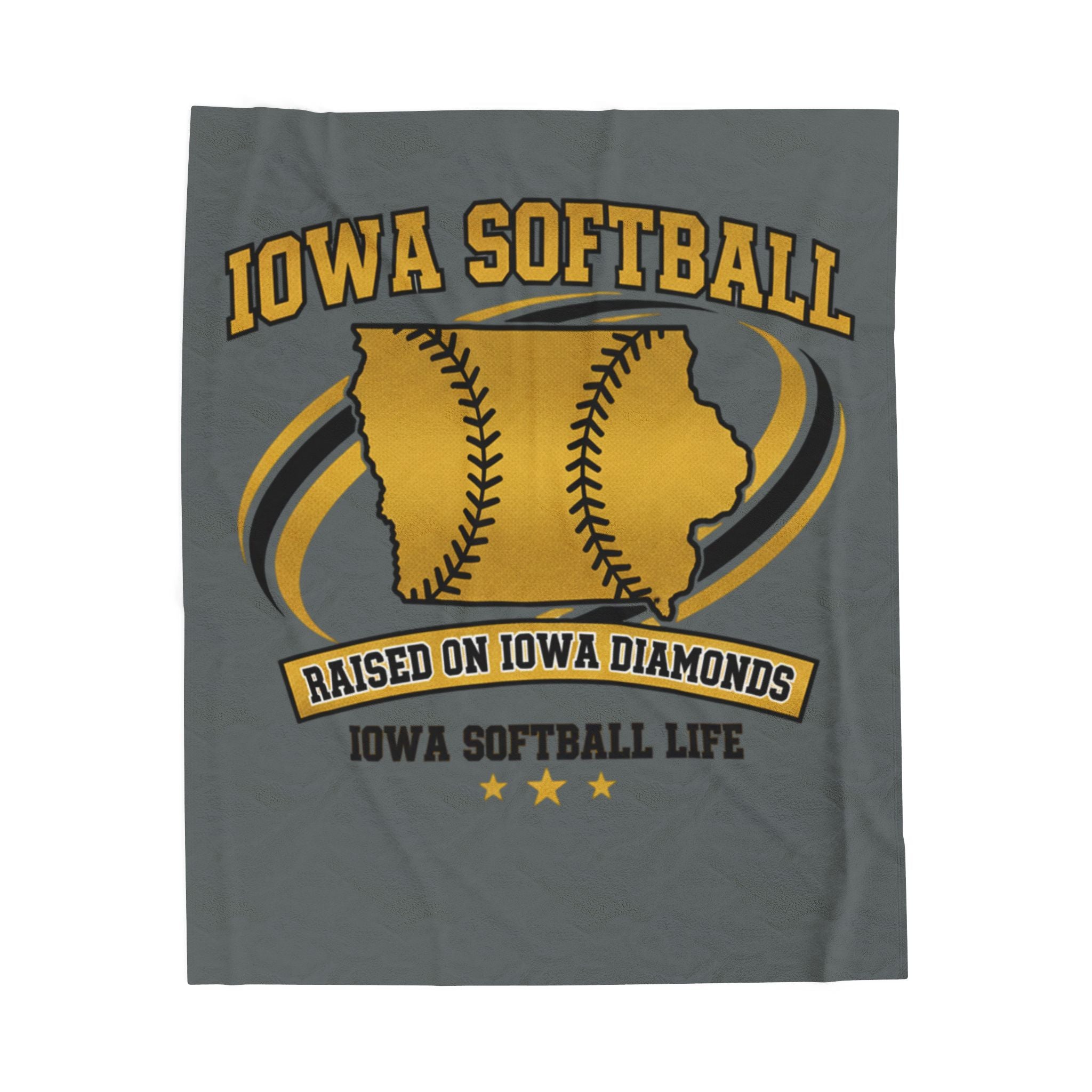 Iowa Softball Blanket - Velveteen Plush Throw | Cozy Iowa Softball Gift