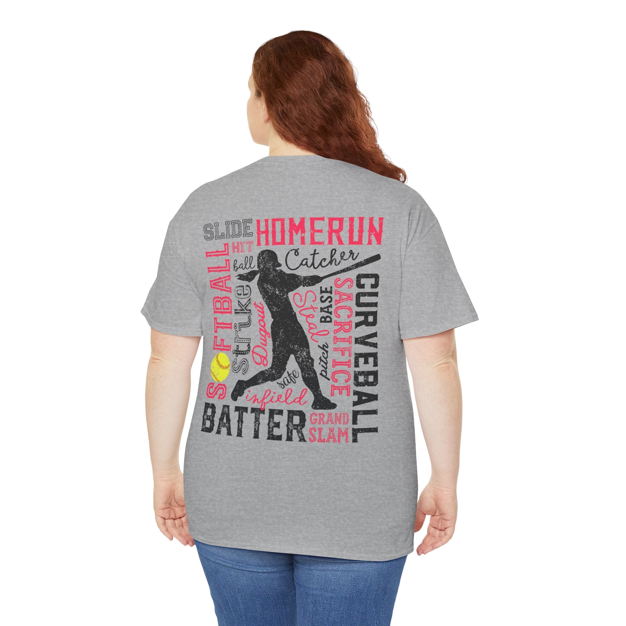 Softball Typography Tee - Word Collage Design | Softball Player Shirt