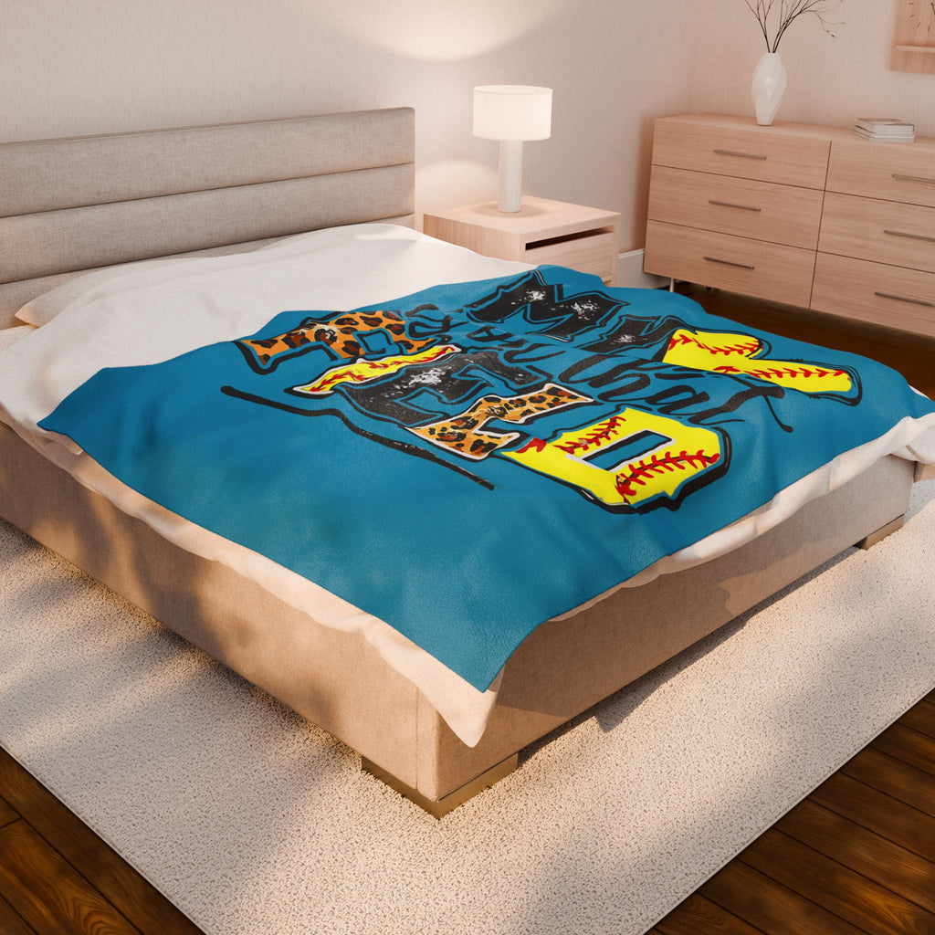 My Heart is on That Field Baseball Blanket - Plush Throw for Baseball/Softball Moms