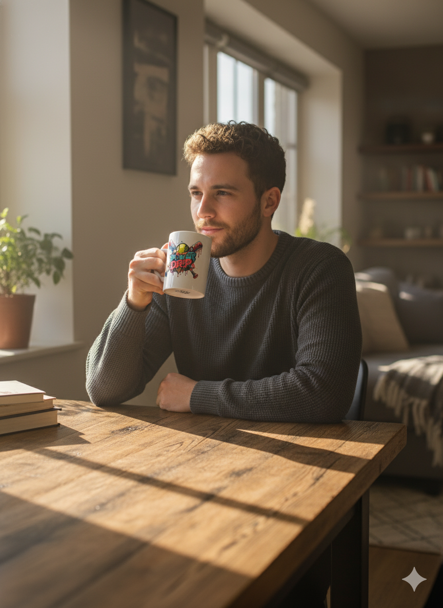 On A Power Drip Softball Baseball Mug - 15oz Street Art Coffee Cup