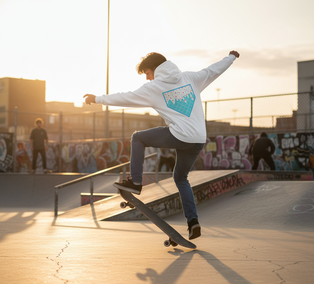 Custom Name & Number Baseball/Softball Hoodie - Ice Cream Drip Design | Personalized Sports Apparel