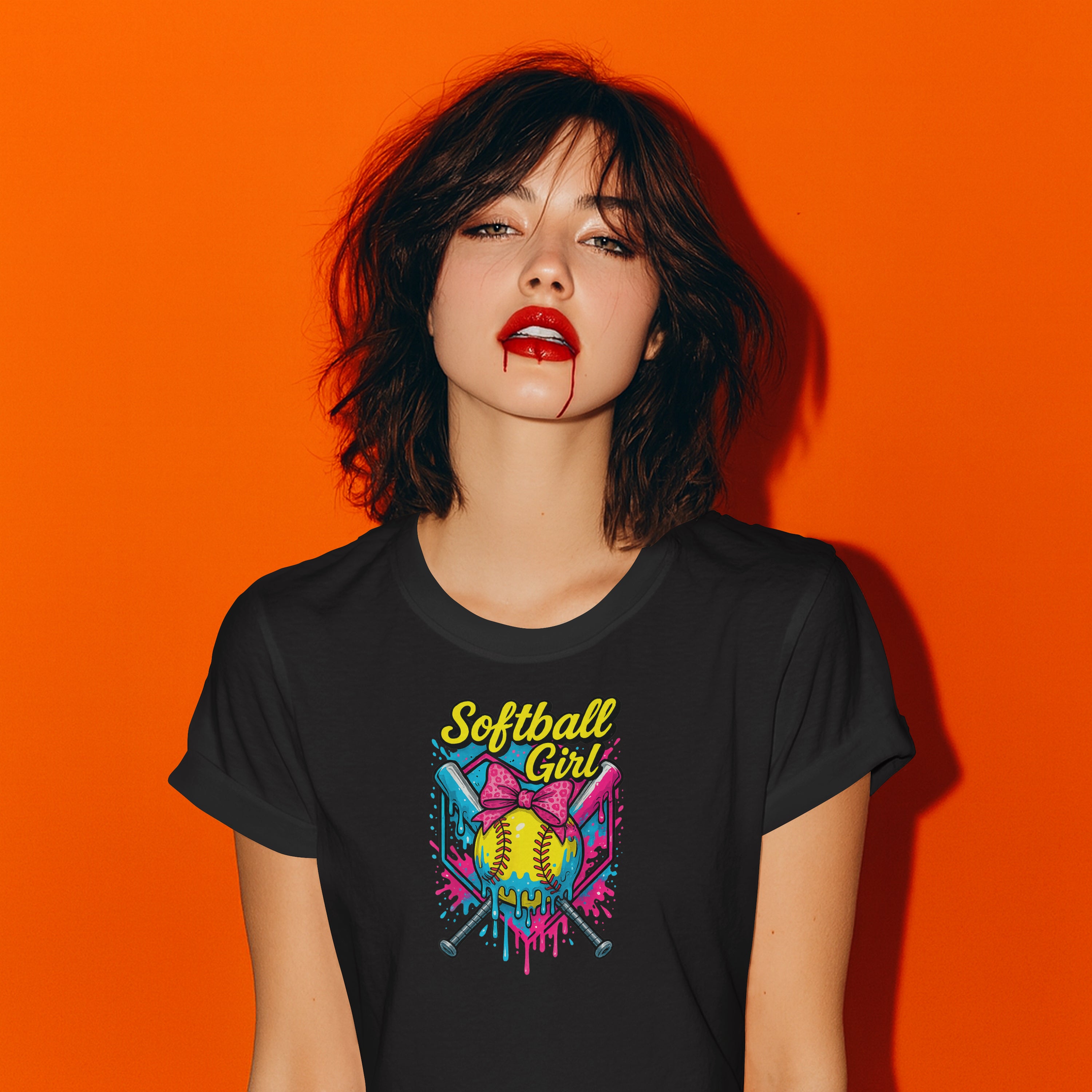 "Softball Girl" Neon Drip Tee - Fierce Player Shirt | Field of Dreams Sports