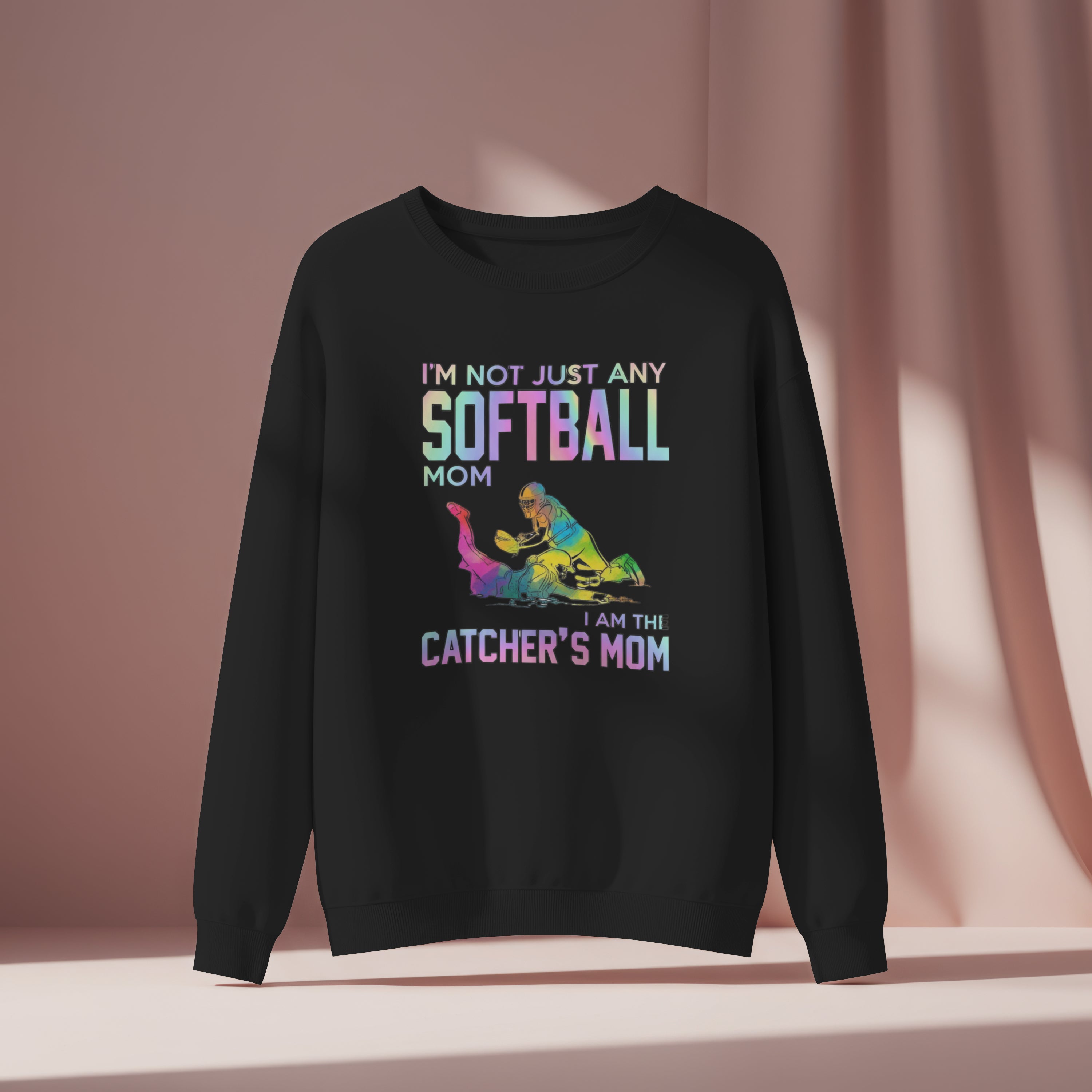 Catcher Mom Softball Sweatshirt - Women's Graphic Fastpitch Gift