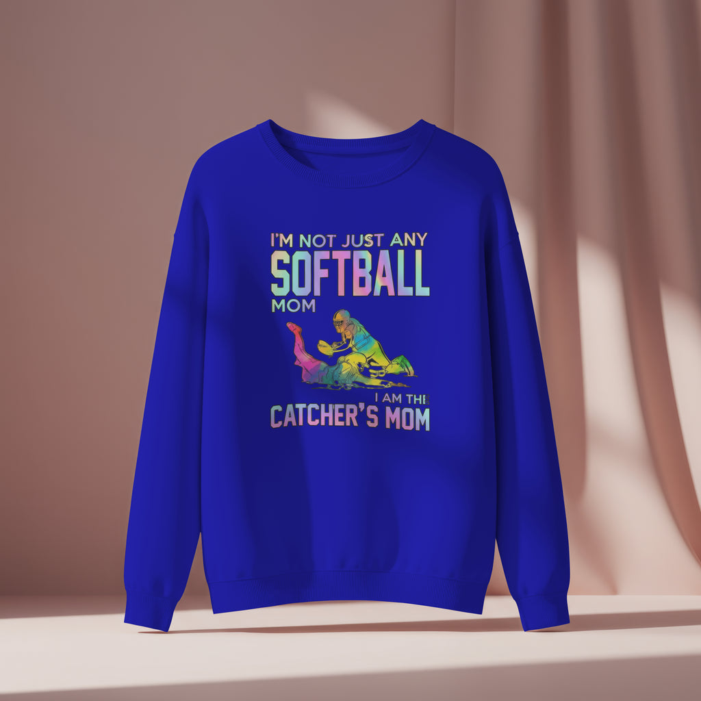 Catcher Mom Softball Sweatshirt - Women's Graphic Fastpitch Gift