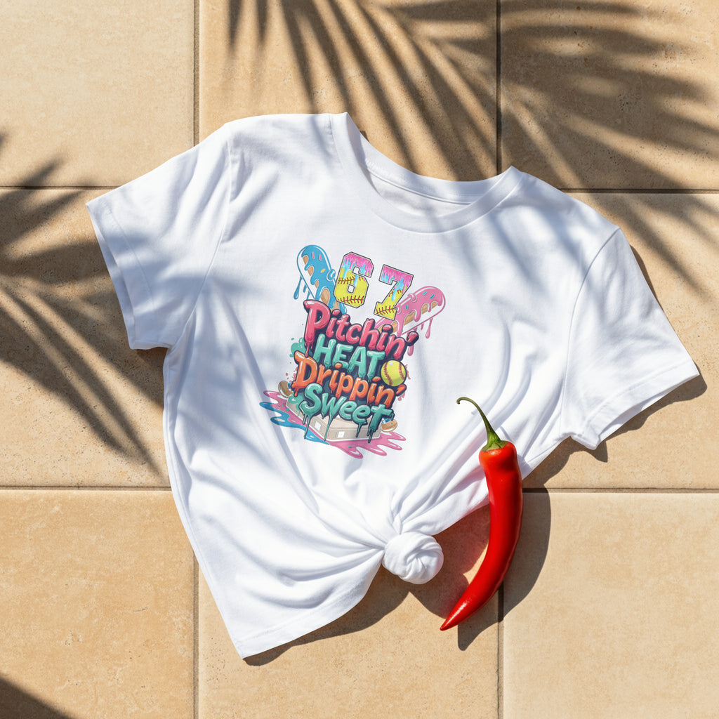 Softball Player Gift Shirt - Pitchin' Heat Custom Fastpitch Tee