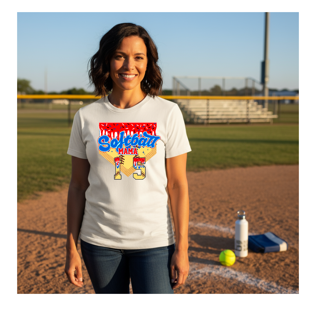 Softball Mama Drip Style Tee SHIRT - Game Day Sports Mom Shirt