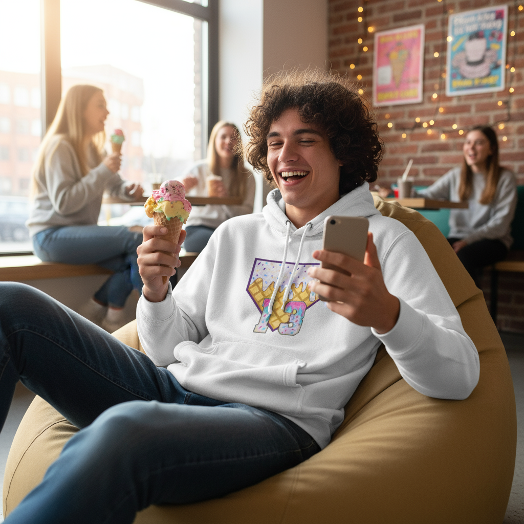 Person Wearing Ice Cream Hoodie