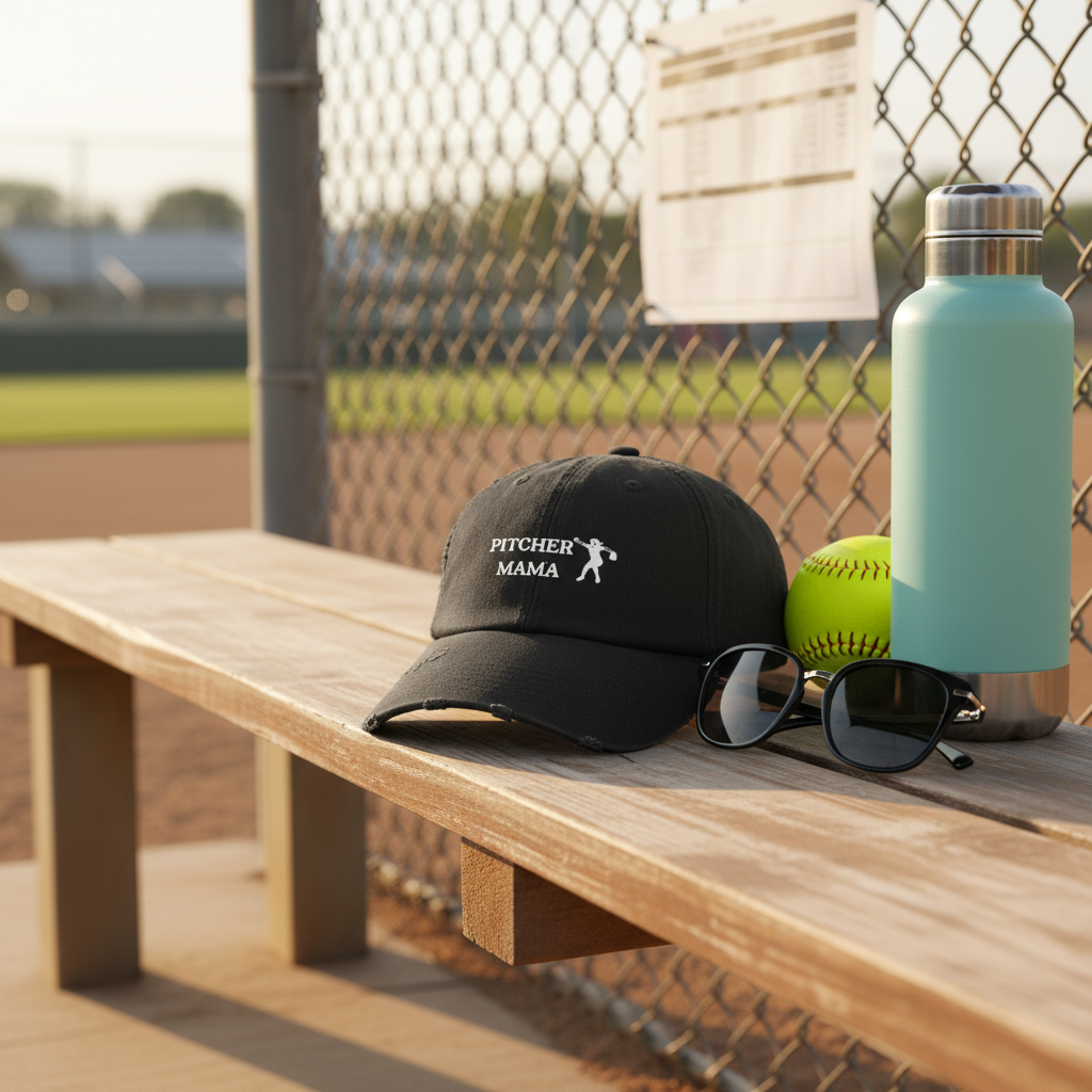 PITCHER MAMA baseball cap in lifestyle setting