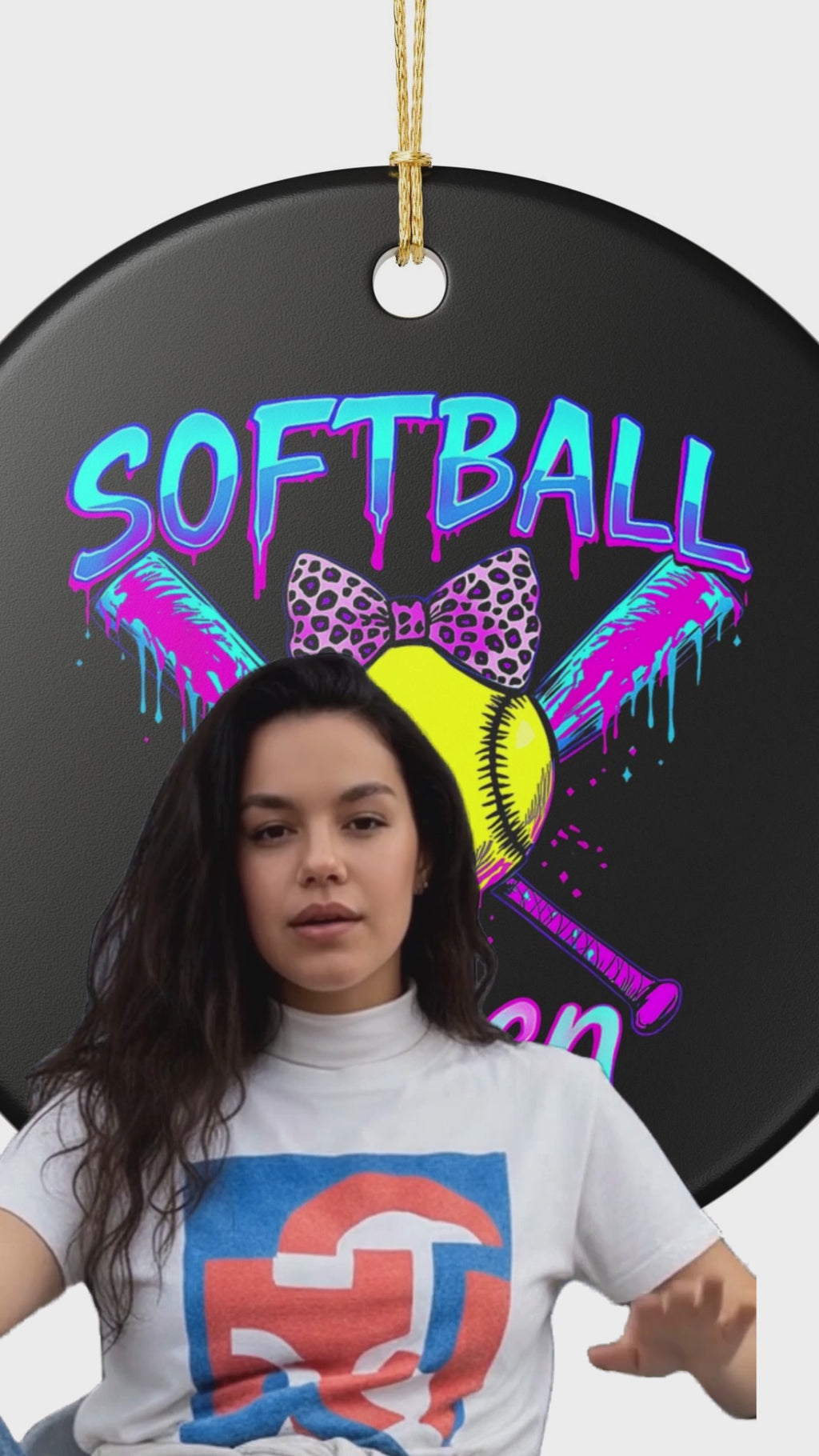 Softball Queen Ornament - Ceramic Holiday Keepsake Gift