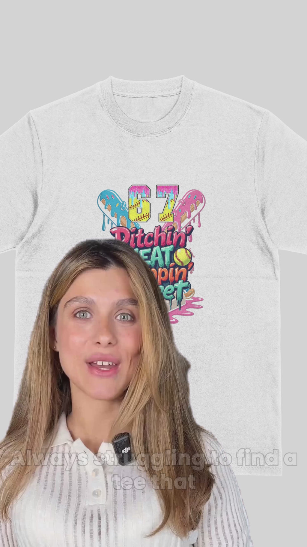 Softball Player Gift Shirt - Pitchin' Heat Custom Fastpitch Tee