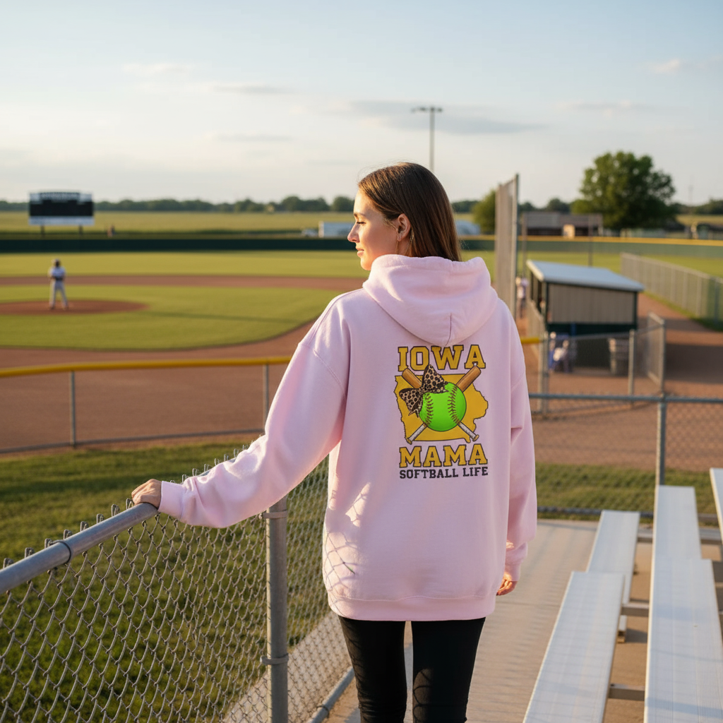 Side angle showing Iowa Mama back design