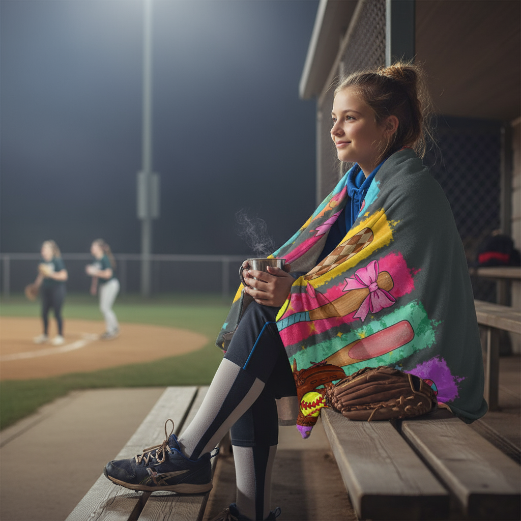 Softball blanket at game