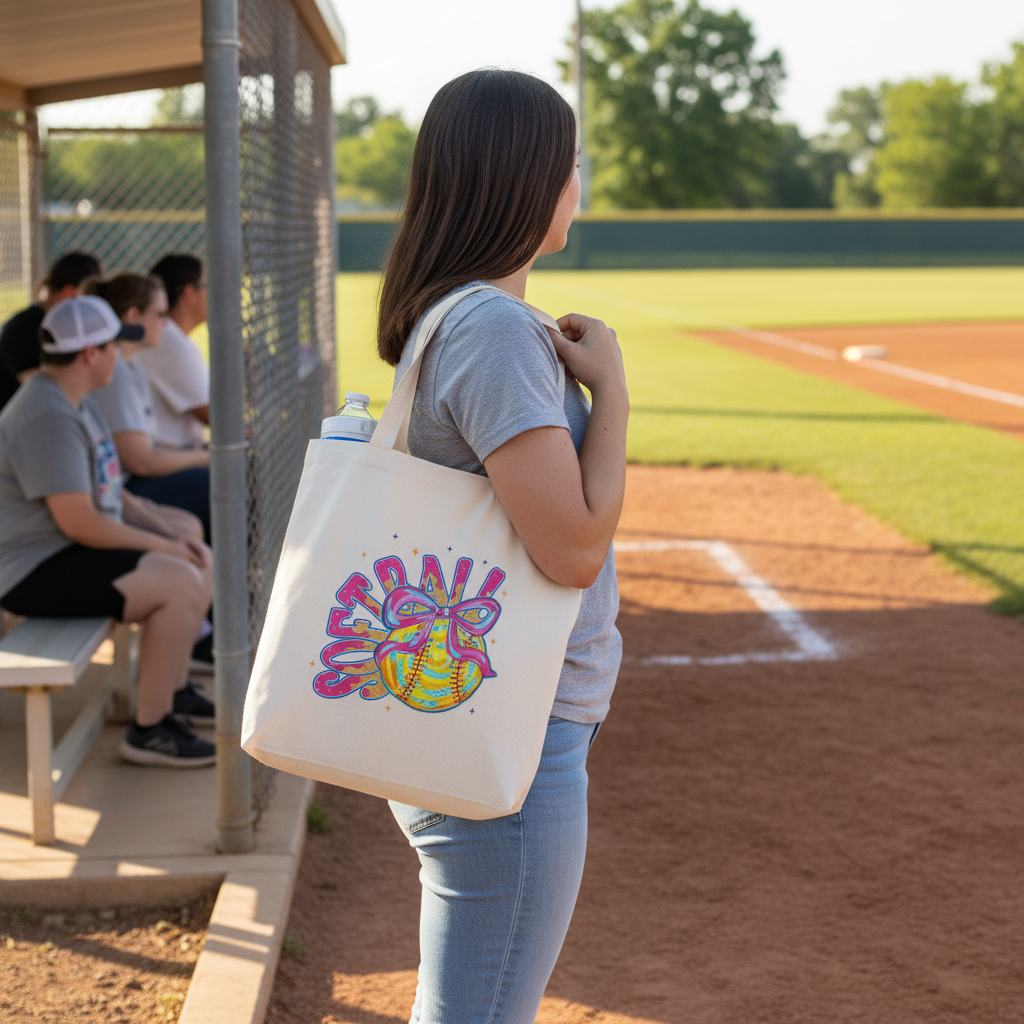 Softball Girl Vibrant Tote at Field