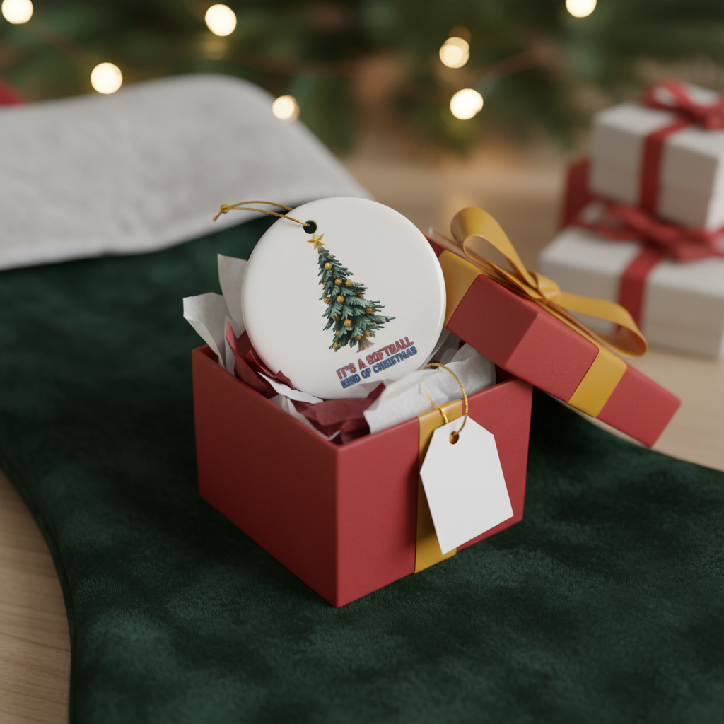 Softball Ornament Gift Box