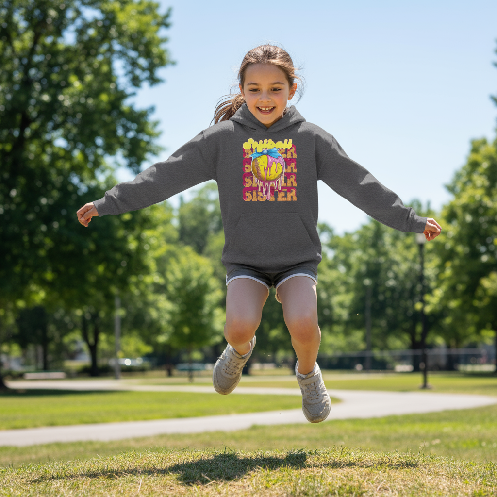 Youth girl wearing hoodie - outdoor active